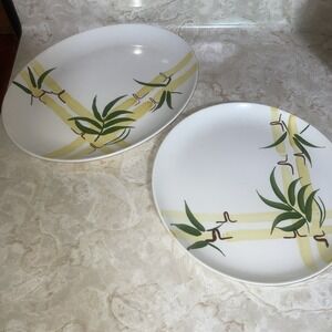Stetson MCM Hand Painted South‎ Pacific Serving Platter & 9.5" Plate